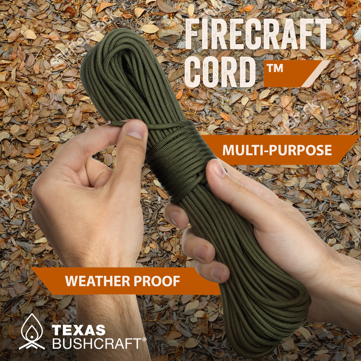 Firecraft Cord Paracord Bracelet, Size: Large (7-8 Wrist), Green