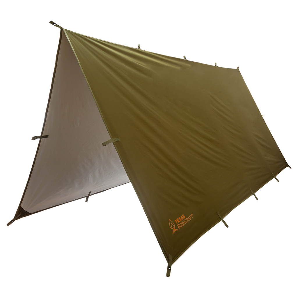 Texas Bushcraft Survival Tarp Waterproof 10x10 70D Ripstop Nylon