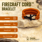 Texas Bushcraft Firecraft Cord Paracord Bracelet  6Q-4ZFJ-RF7B 9H-POW2-93VM QZ-IBQL-YNJ2 A9-0FGA-NO65 SZ-2F8K-EJH1 83-40T7-FI8T