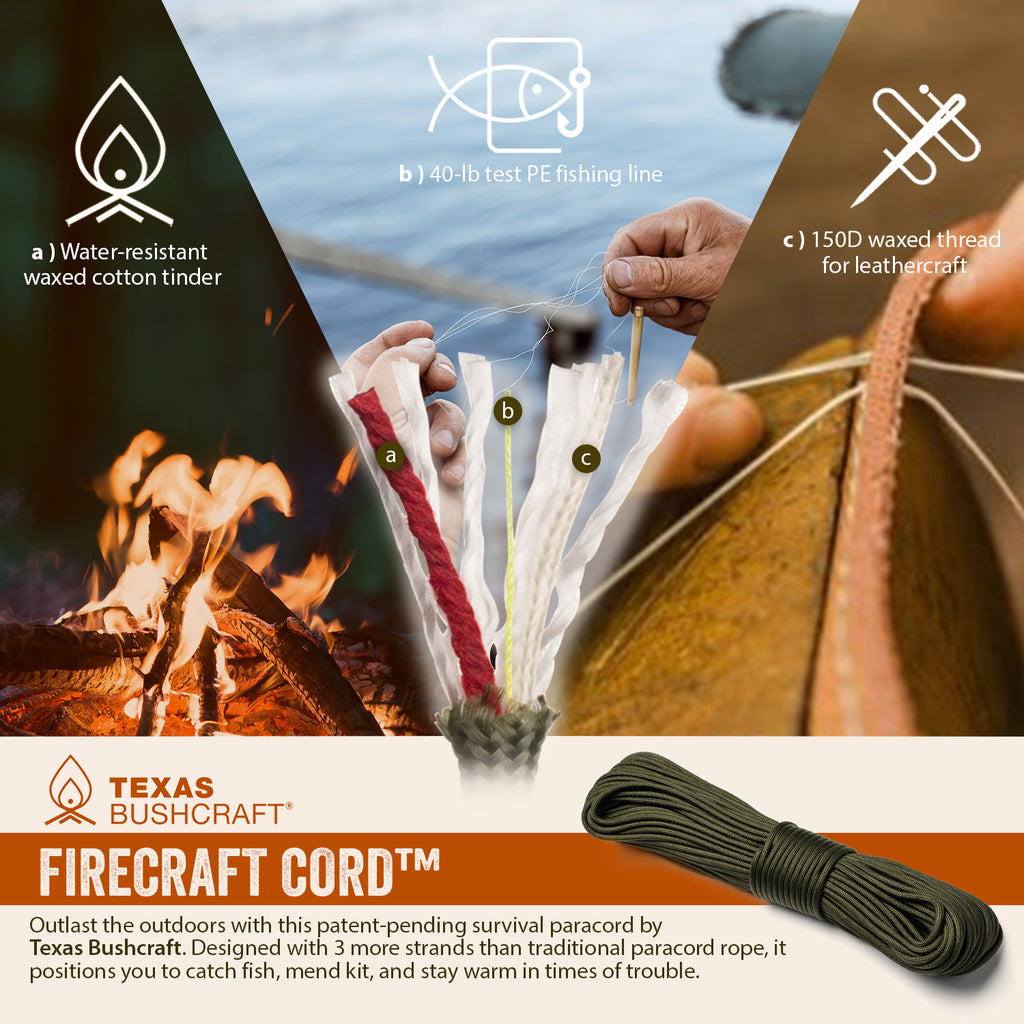 Firecraft Cord Paracord Bracelet – Texas Bushcraft