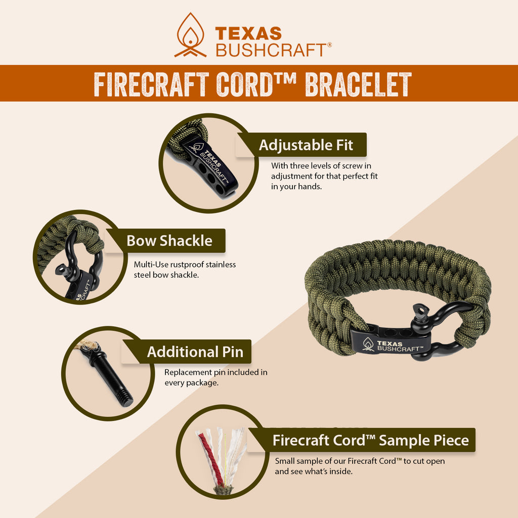 Lily Sæbe Joseph Banks Firecraft Cord Paracord Bracelet – Texas Bushcraft