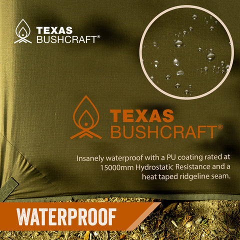 bushcraft usa tarp Texas Bushcraft Survival Tarp Waterproof 10x10 70D Ripstop Nylon