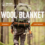 Texas Bushcraft Wool Blanket Army Green BN-DMC7-KSVQ