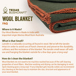 Texas Bushcraft Wool Blanket Army Green BN-DMC7-KSVQ